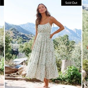 Vici Jocelyn's Floral Tiered Shoulder Tie Maxi Dress